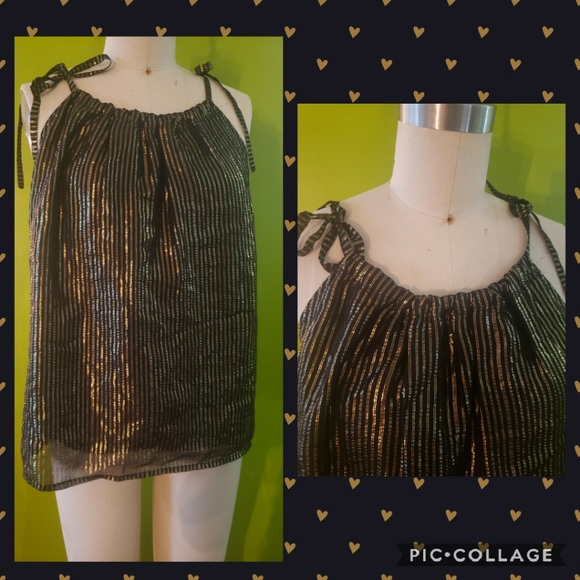 Madewell Silk and Metallic Tie Strap Cami Top - Picture 2 of 6